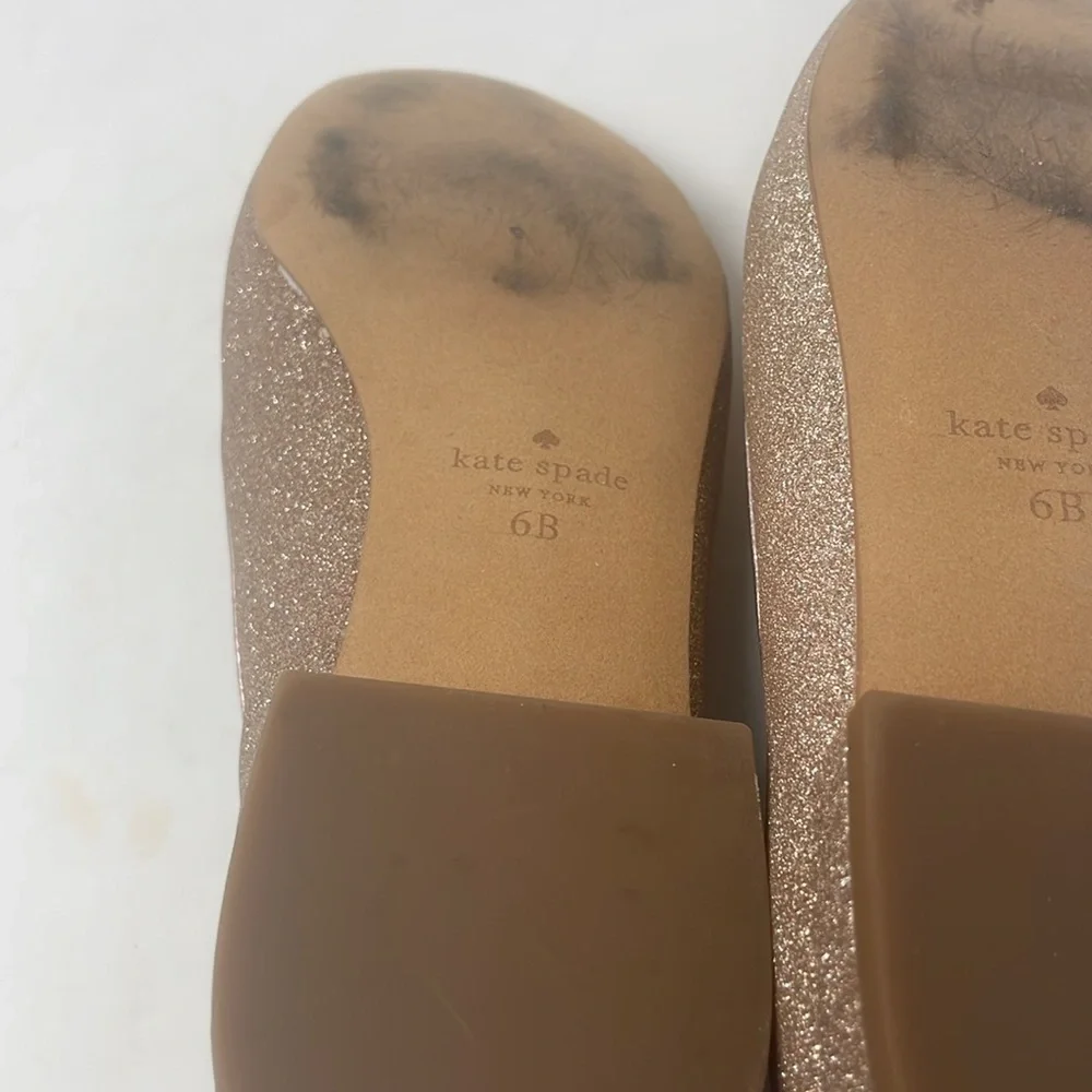 Kate Spade Gold Glitter Loafers Size 6